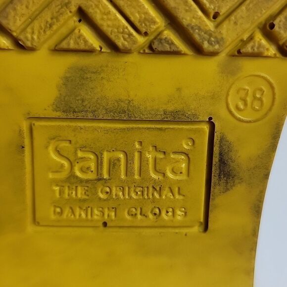 Sanita Xenia Black / Yellow Leather Women's Clogs - Picture 13 of 16